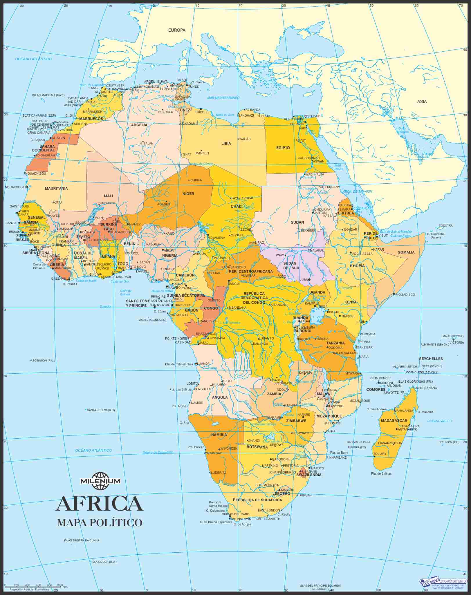 Mapa De África Político Afr01 Tec Asociados 8724
