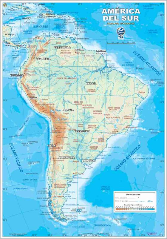 La Mapa Fisica Del Sur De America America Mapa Fisico Mapas Images